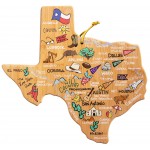 Texas State Shaped Cutting & Serving Board w/Artwork by Fish Kiss with Logo