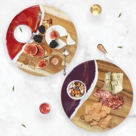 Custom Look Edgy Decorative Serving Board with Cup Holder