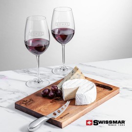Swissmar Acacia Board & 2 Coleford Wine with Logo