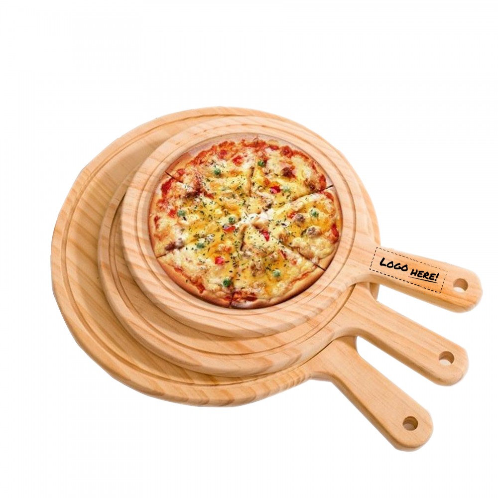 Custom 10 Inch Pizza Cutting Board with Handle Round Cutting Board Pizza Paddle