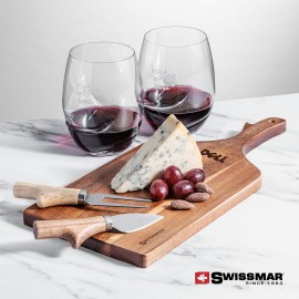 Custom Imprinted Swissmar Paddle Board & 2 Bartolo Stemless Wine