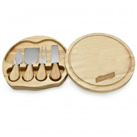 Logo Branded Sorrento 5 Piece Cheese Set/ Cutting Board