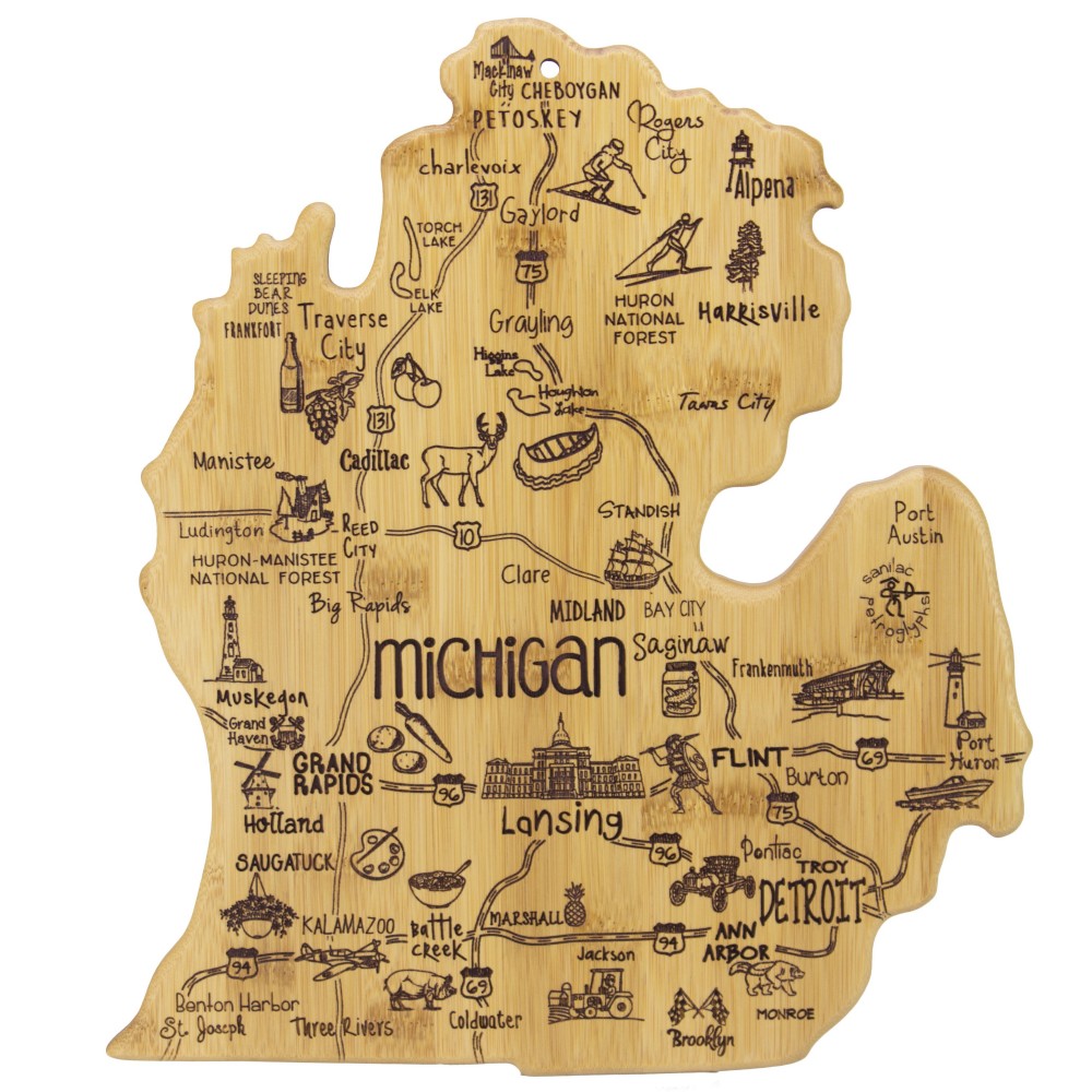 Custom Destination Michigan Mitt Cutting & Serving Board