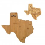 Texas State Shaped Serving Cutting Board with Logo