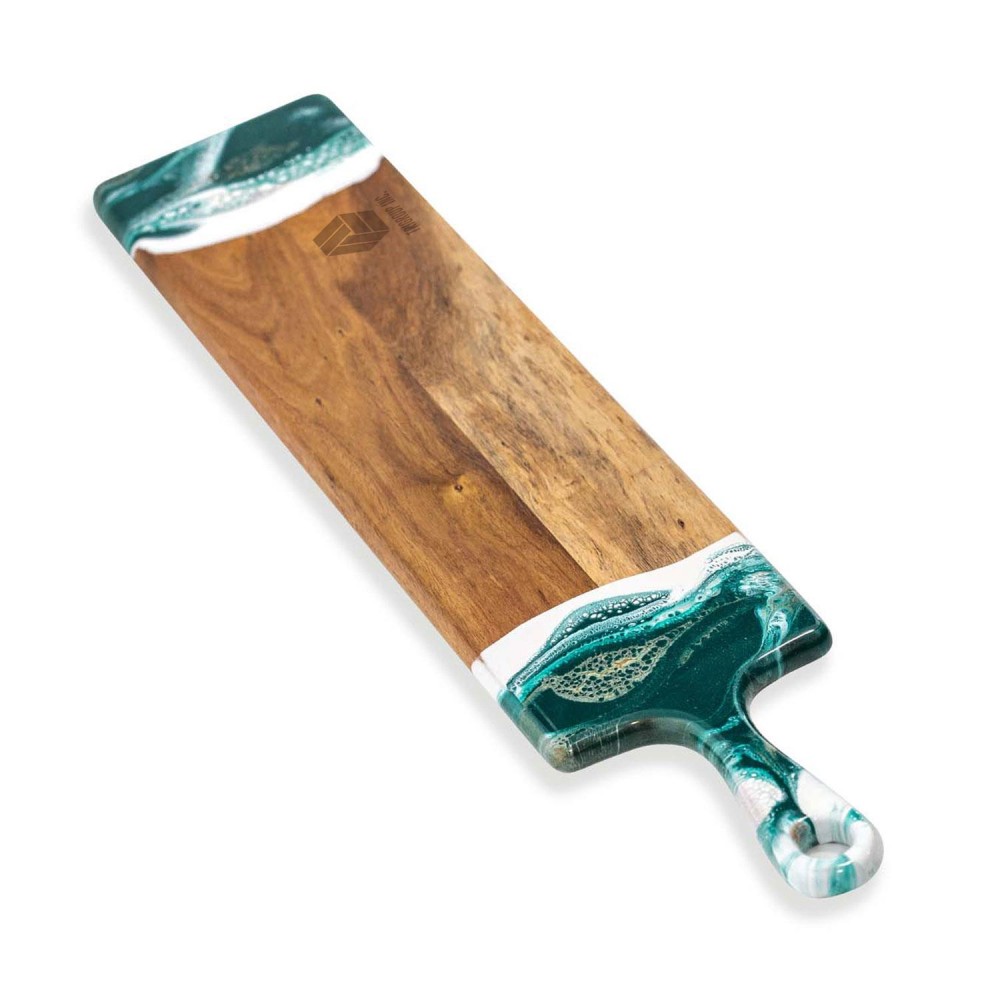 Acacia Baguette Board with Logo