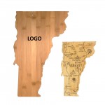 Custom Imprinted Vermont State Shaped Wooden Cutting Board