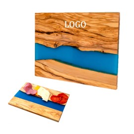 Wooden Resin Cheese Board with Logo