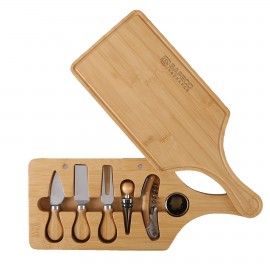 7 Piece Bamboo Wine & Cheese Cutting Board Set with Logo