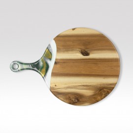 Personalized 12" Round Acacia Board w/ Handle  Personalized 12" Round Acacia Board w/ Handle