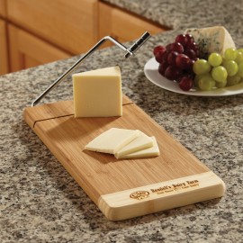 Logo Branded Two Tone Bamboo Cheese Cutter