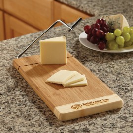 Two Tone Bamboo Cheese Cutter with Logo