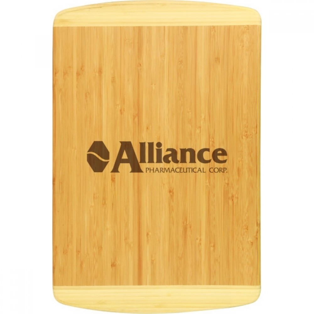 Personalized 11.5" x 13.5" - Wood Cutting Board - Two Tone Bamboo