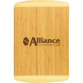 Personalized 11.5" x 13.5" - Wood Cutting Board - Two Tone Bamboo