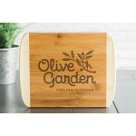 Bamboo Wooden Cutting Board 6x8 (Two Tone) Logo Branded