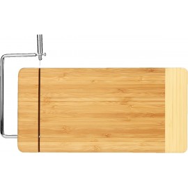 Custom 12" x 6" Bamboo Rectangle Cutting Board with Metal Cheese Cutter
