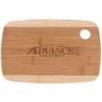 The Camden 9-Inch Two-Tone Bamboo Cutting Board with Logo