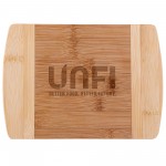 The Wellington 8-Inch Two-Tone Bamboo Cutting Board with Logo