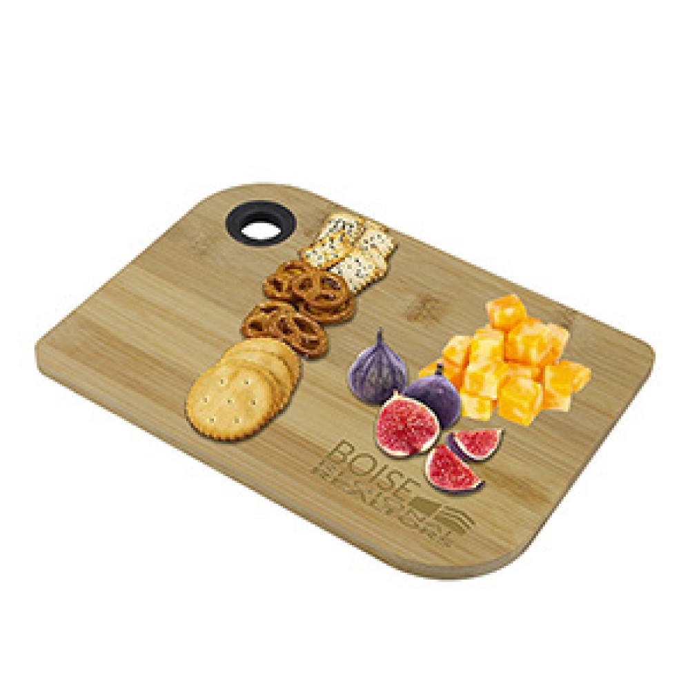 Logo Branded "kern" Bamboo Serving & Cutting Board With Silicone Hanging Ring