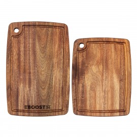 2-Piece Acacia Cutting Board Set with Logo