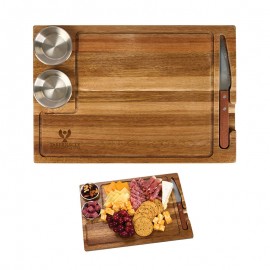 Custom Imprinted Arthur 4-Piece Acacia Wood Steak Board