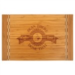 Custom Engraved Bamboo Cutting Board with Butcher Block Inlay, 18 1/4" x 12"