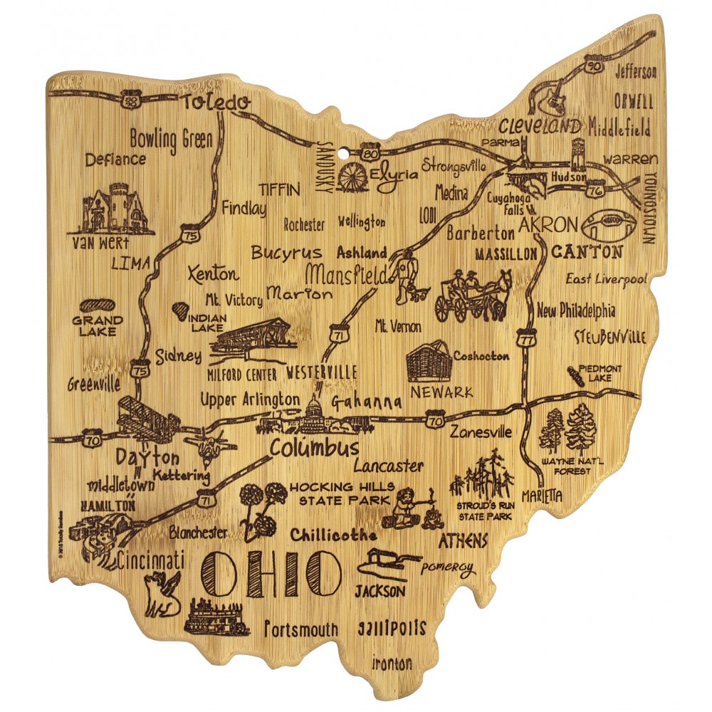 Customized Destination Ohio Cutting & Serving Board