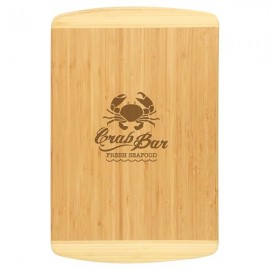 Bamboo Cutting Board 2-Tone 18" X 12" with Logo