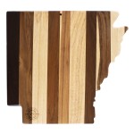 Rock & Branch Shiplap Series Arkansas State Shaped Wood Serving & Cutting Board with Logo