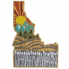 Logo Branded Idaho State Shaped Cutting & Serving Board w/Artwork by Summer Stokes