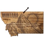 Customized Rock & Branch Origins Series Montana State Shaped Cutting & Serving Board