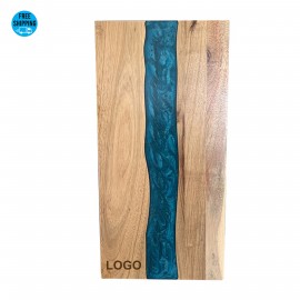 Acacia Wood Resin Cutting Board - OCEAN with Logo