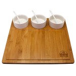 Logo Branded Trio Bamboo Serving Tray