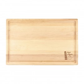 11" x 17" x 3/4" Maple Cutting Board with Juice Groove with Logo