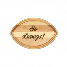 Logo Branded Maple Football-Shaped Cutting Board w/ Juice Groove  Logo Branded Maple Football-Shaped Cutting Board w/ Juice Groove