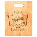 8.75" x 11.5" - Wood Cutting Boards - Maple with Logo