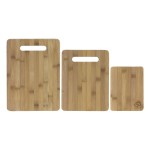 Logo Branded 3-Piece Bamboo Cutting Board Set, 13" x 9-1/2", 11" x 8-1/2" and 8" x 6"