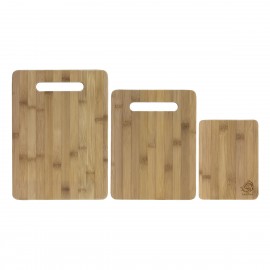 Logo Branded 3-Piece Bamboo Cutting Board Set (13" x 9", 11" x 8" & 8" x 6")  Logo Branded 3-Piece Bamboo Cutting Board Set (13" x 9", 11" x 8" & 8" x 6")