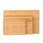 Customized 3PCS Bamboo Cutting Boards Juice Groove Thick Chopping Board for Meat Veggies