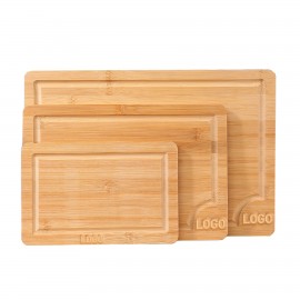 Customized 3PCS Bamboo Cutting Boards Juice Groove Thick Chopping Board for Meat Veggies