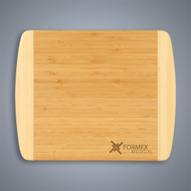 Custom Imprinted 2-Tone Bamboo Cutting Board, Small