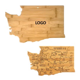 Personalized Washington Shaped Wooden Cutting Board
