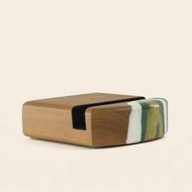 Mahogany Display Stand With 1 Slot with Logo