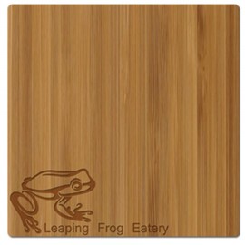 Natural Bamboo Cutting Board (6.25"x6.25"x11/16") with Logo