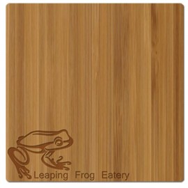 Natural Bamboo Cutting Board (6.25"x6.25"x11/16") with Logo  Natural Bamboo Cutting Board (6.25"x6.25"x11/16") with Logo