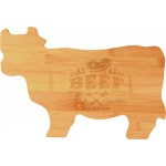 Custom Engraved 14 3/4" x 9 3/4" Bamboo Cow Shape Cutting Board