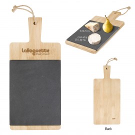 Logo Branded Bamboo & Slate Charcuterie Cutting Board