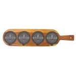 Personalized Acacia Wood/Slate Serving Board - 18-1/2" X 4-1/4"
