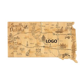 Custom Engraved South Dakota Shaped Wooden Cutting Board  Custom Engraved South Dakota Shaped Wooden Cutting Board