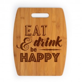 Logo Branded 11.8" x 15" Barrel Shaped Bamboo Cutting Board