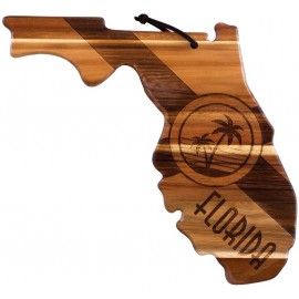 Customized Rock & Branch Origins Series Florida State Shaped Wood Serving & Cutting Board